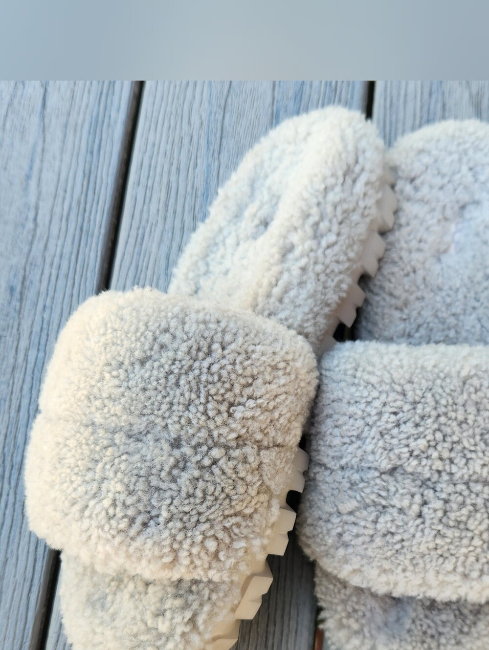 UGG Cozetta Curly Gray Plush Slide Slippers